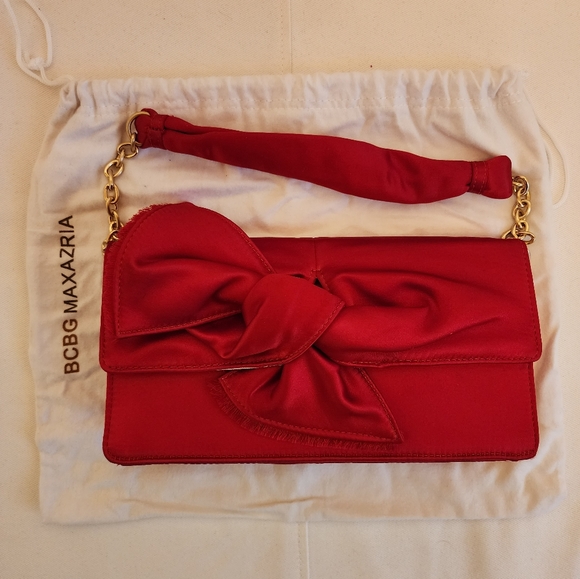 BCBGMaxAzria Red Satin Clutch - Picture 1 of 3